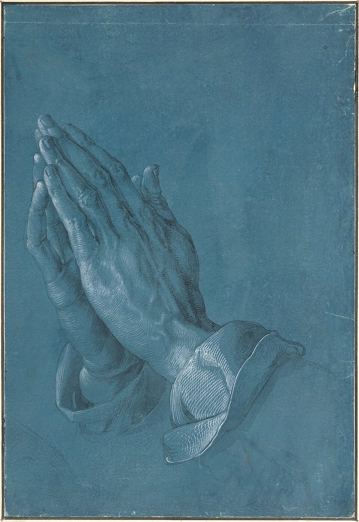Estudo de mãos em oração, Albrecht Dürer, 1508